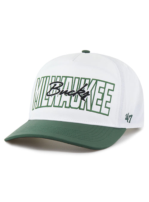 '47 Brand Hitch Lineman White Milwaukee Bucks Adjustable Hat