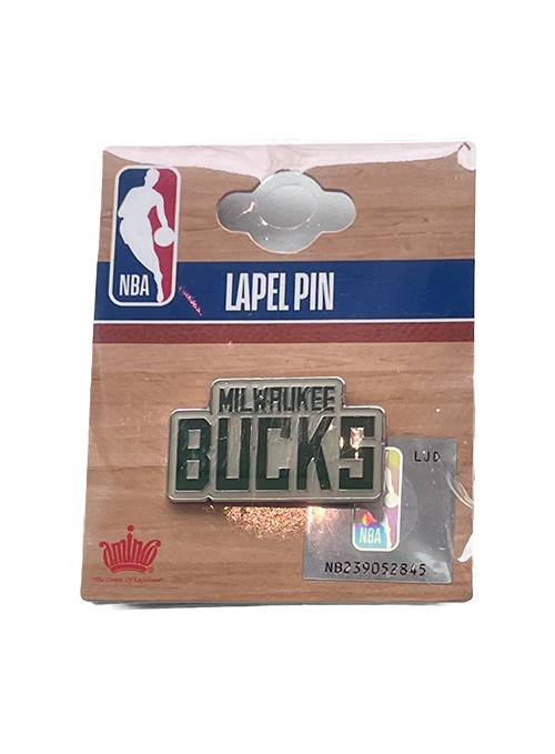 Aminco Stacked Wordmark Milwaukee Bucks Pin