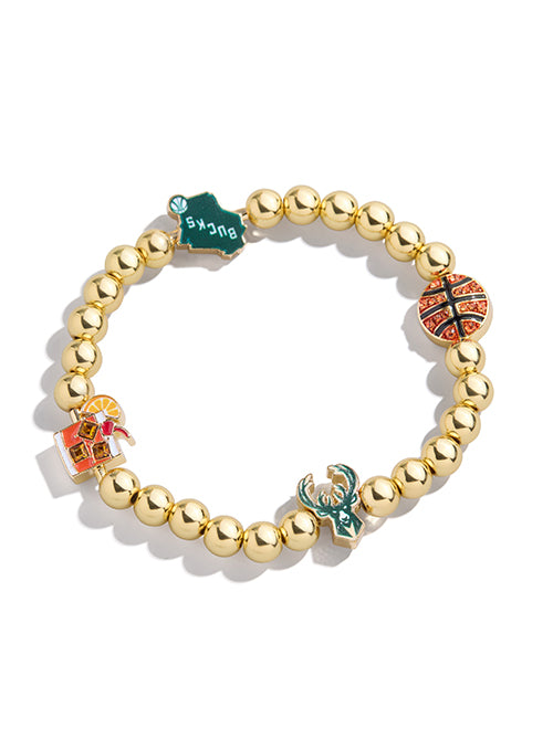BaubleBar Metal Bead Milwaukee Bucks Stretch Bracelet