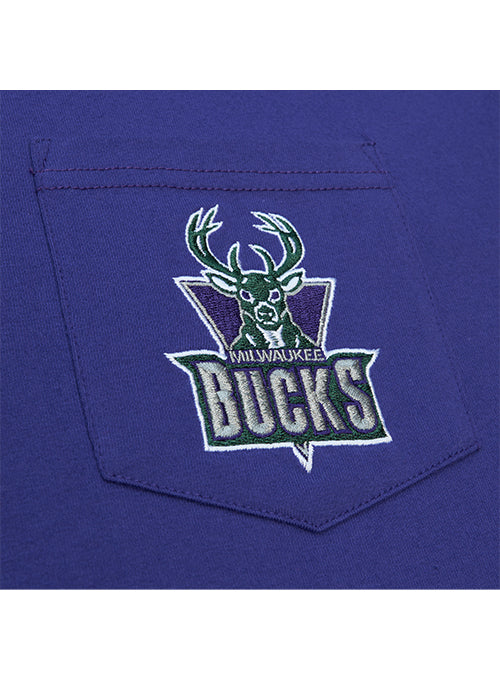 Big & Tall Mitchell & Ness HWC '93 Premium Pocket Purple Milwaukee Bucks T-Shirt - Image 3
