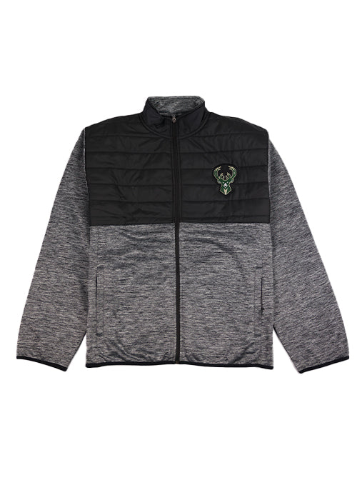 Big & Tall Fanatics Black Milwaukee Bucks Full Zip Puffer Jacket