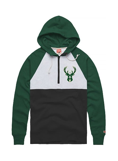 Homage Icon Milwaukee Bucks 1/2 Zip Hooded Sweatshirt