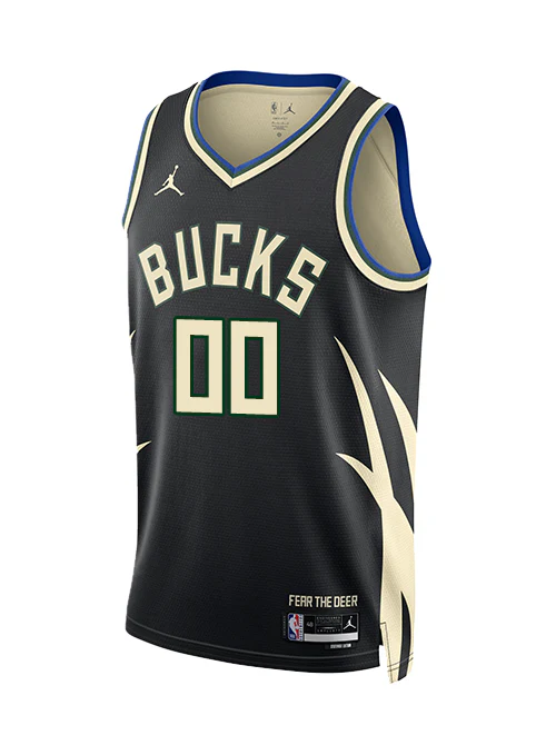 Jordan 2022 Statement Edition Custom Milwaukee Bucks Swingman Jersey - Image 3