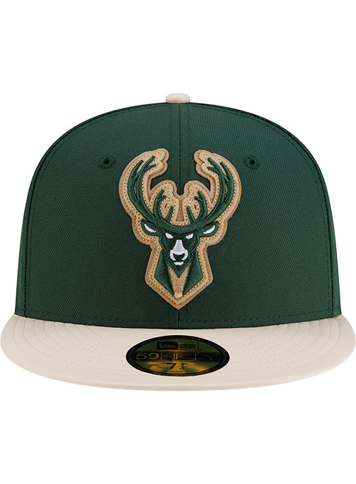 New Era 59Fifty Milwaukee Bucks Leather Fitted Hat - Image 3