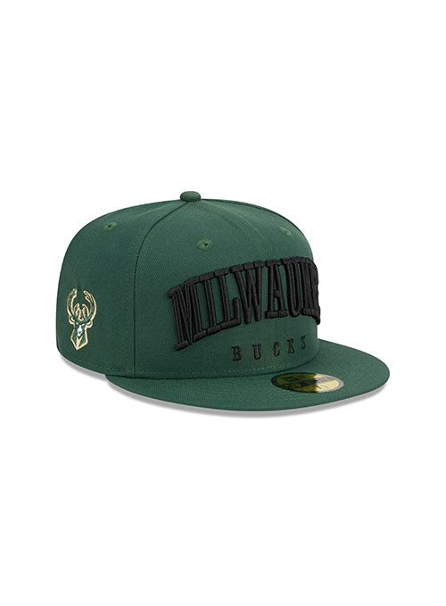 New Era 59Fifty Milwaukee Text Green Milwaukee Bucks Fitted Hat - Image 2