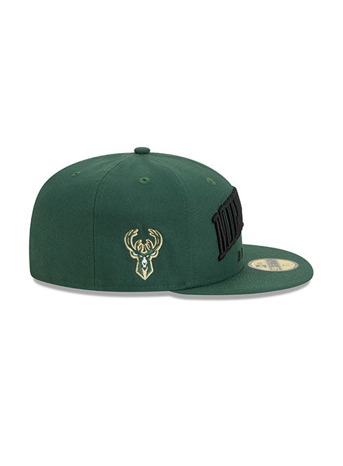 New Era 59Fifty Milwaukee Text Green Milwaukee Bucks Fitted Hat - Image 4