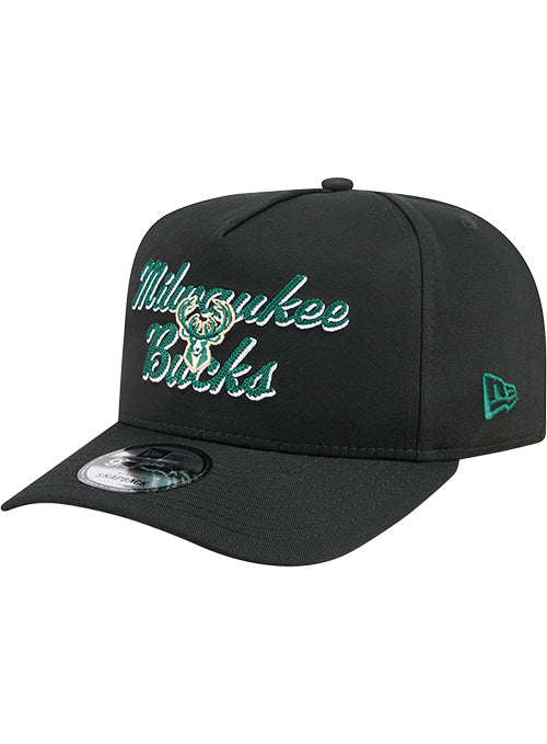 New Era 9Fifty A-Frame Chainstitch Milwaukee Bucks Snapback Hat