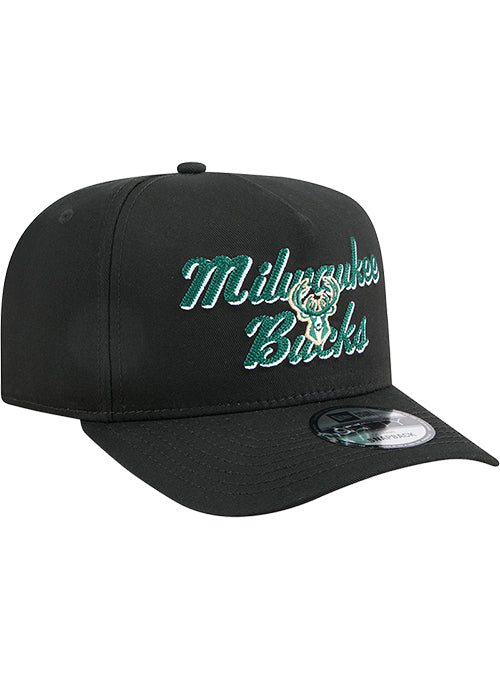 New Era 9Fifty A-Frame Chainstitch Milwaukee Bucks Snapback Hat - Image 2