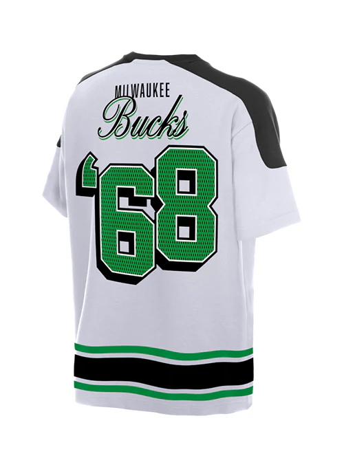 New Era Classics Stripe Milwaukee Bucks T-Shirt - Image 2
