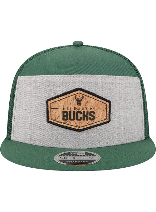 New Era 9Fifty Seven-Panel Cork Milwaukee Bucks Snapback Hat - Image 3