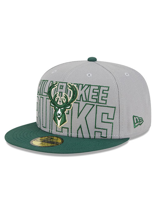New Era Draft 2023 Grey 59FIfty Milwaukee Bucks Fitted Hat
