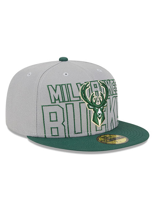 New Era Draft 2023 Grey 59FIfty Milwaukee Bucks Fitted Hat - Image 2