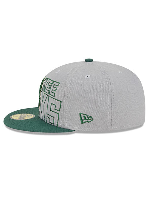 New Era Draft 2023 Grey 59FIfty Milwaukee Bucks Fitted Hat - Image 4