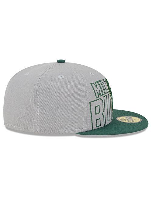 New Era Draft 2023 Grey 59FIfty Milwaukee Bucks Fitted Hat - Image 5