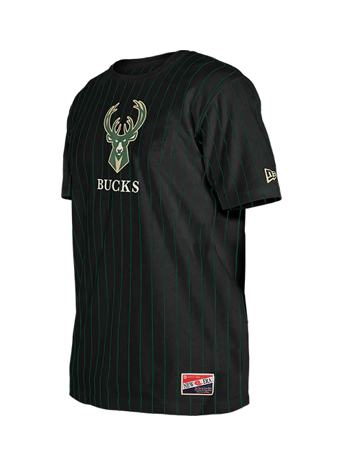 New Era Game Day Milwaukee Bucks Pinstripe T-Shirt