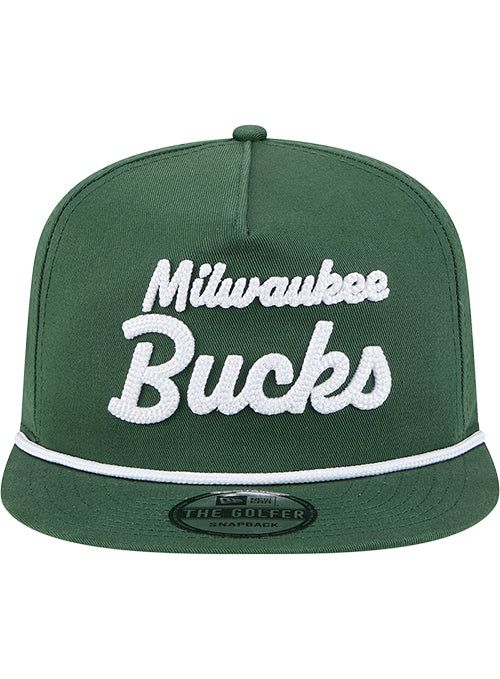 New Era Golfer Green Milwaukee Bucks Snapback Hat - Image 4