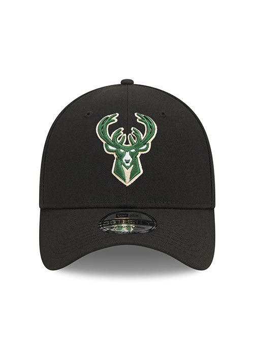 New Era Icon 39thirty Black Milwaukee Bucks Flex Fit Hat - Image 3
