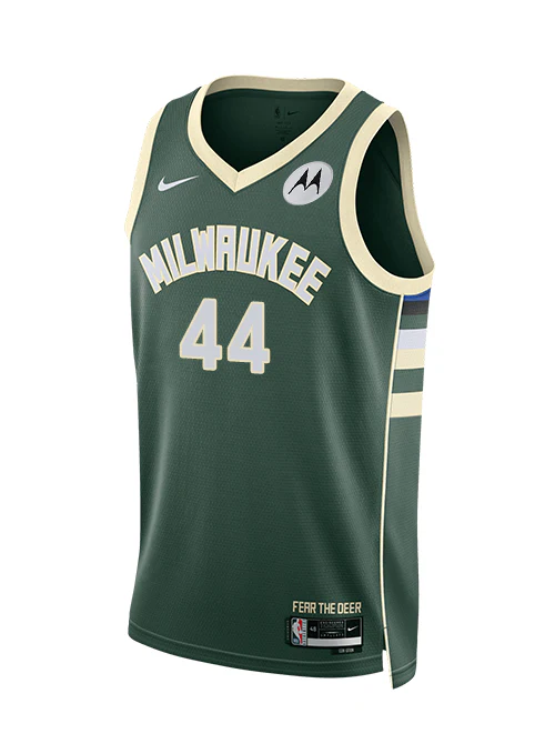 Nike 2022 Icon Edition Andre Jackson Jr. Milwaukee Bucks Swingman Jersey - Image 3