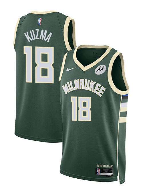 Nike 2022 Icon Edition Kyle Kuzma Milwaukee Bucks Swingman Jersey