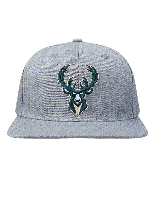 Pro Standard Classic Gray Icon Milwaukee Bucks Snapback Hat - Image 3