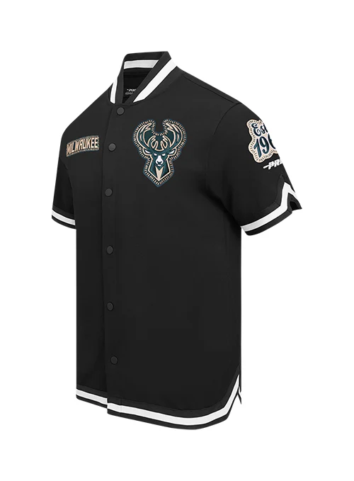 Pro Standard DIY Pick Stitch Milwaukee Bucks Short Sleeve Warm Up Jacket - Image 3