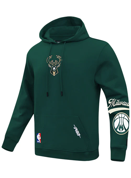 Pro Standard Living Large Milwaukee Bucks Drop Shoulder Hooded Sweatshirt - Image 3