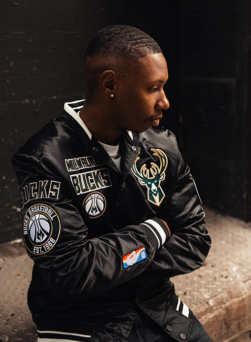 Pro Standard Retro Classic Milwaukee Bucks Satin Jacket - Image 3