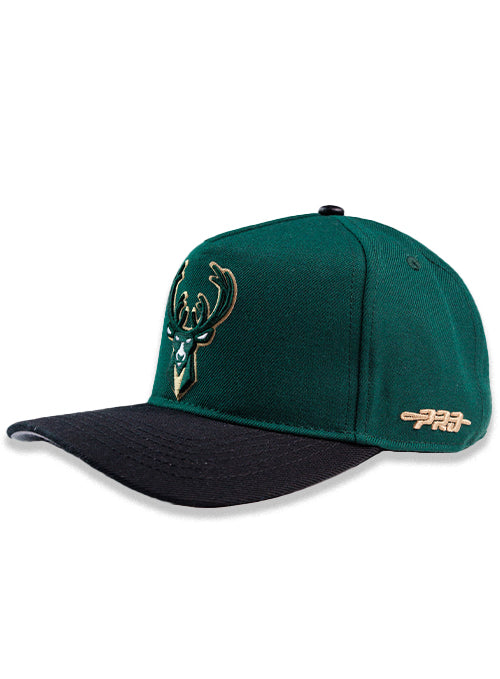 Pro Standard Wool Pinch Two-Tone Classic Milwaukee Bucks Adjustable Hat - Image 3