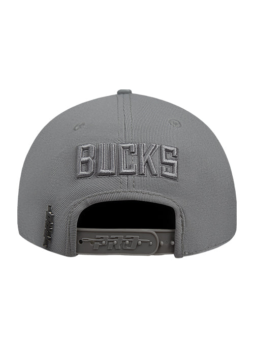 Pro Standard Neutral Grey Wool Milwaukee Bucks Snapback Hat - Image 4