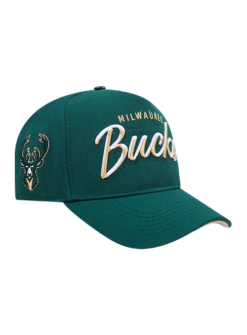 Pro Standard Script Milwaukee Bucks Wool Snapback Hat - Image 2