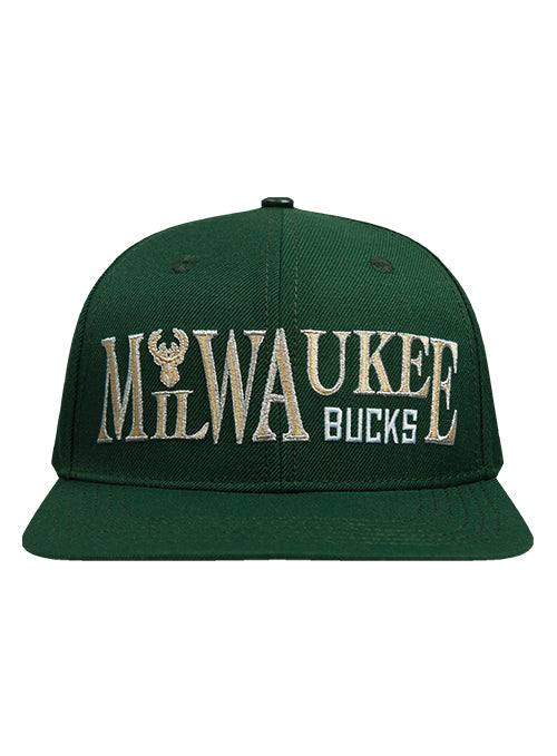 Pro Standard Typetallic Milwaukee Bucks Strapback Hat