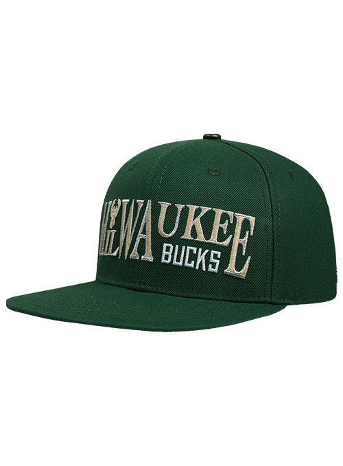 Pro Standard Typetallic Milwaukee Bucks Strapback Hat - Image 2