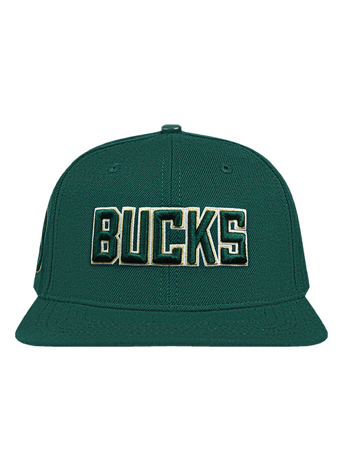 Pro Standard Wingspan Milwaukee Bucks Forest Wool Snapback Hat - Image 3