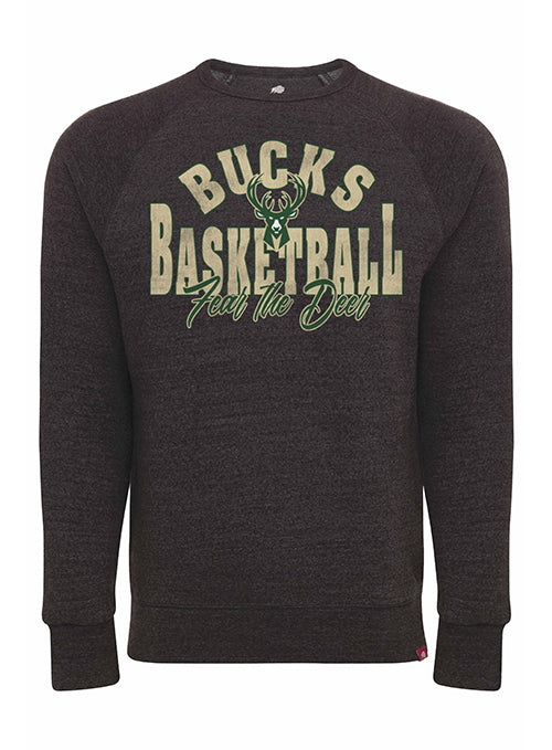 Sportiqe Howe Distressed Milwaukee Bucks Harmon Crewneck Sweatshirt