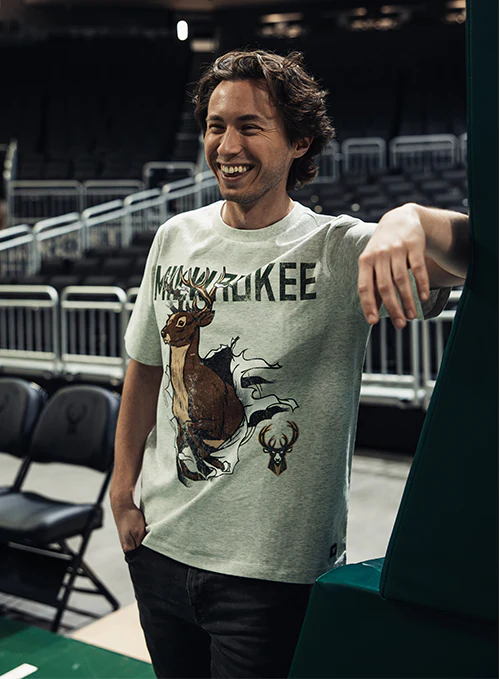The Wild Collective Tear Through Milwaukee Bucks T-Shirt - Image 3