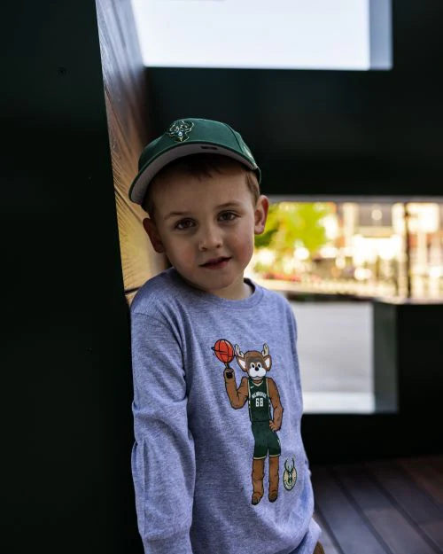 Toddler Bucks Pro Shop Bango Spinning Basketball Milwaukee Bucks Long Sleeve T-Shirt - Image 2