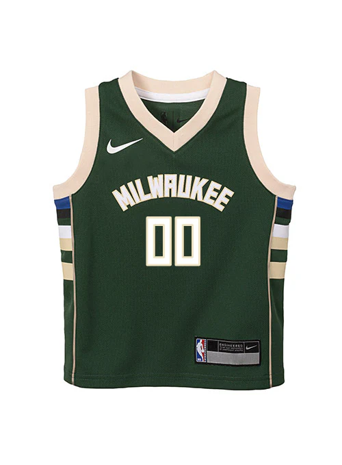 Toddler Nike 2022 Icon Edition Custom Milwaukee Bucks Swingman Jersey - Image 2