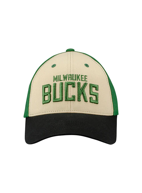 Tri-Color Wordmark Milwaukee Bucks Adjustable Hat