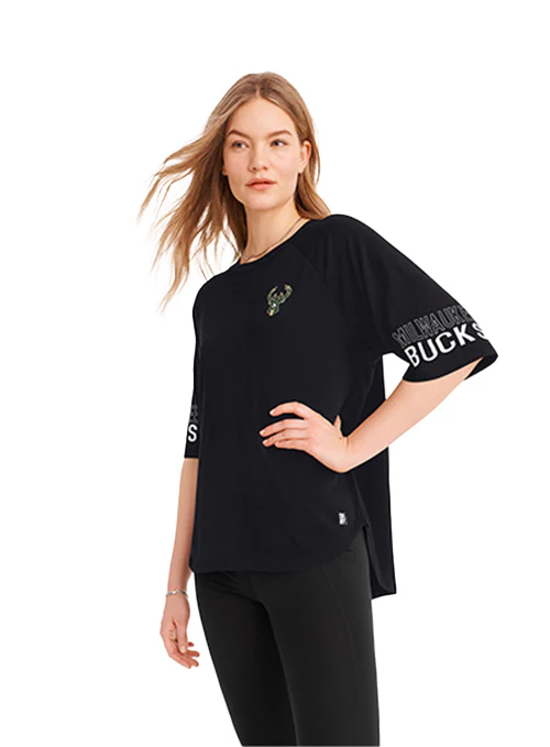 Women's Drop Hem Diana Milwaukee Bucks T-Shirt