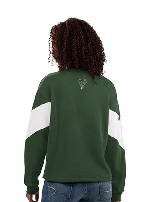 Women's G-III Holy Grail Milwaukee Bucks Crewneck Sweatshirt - Image 2