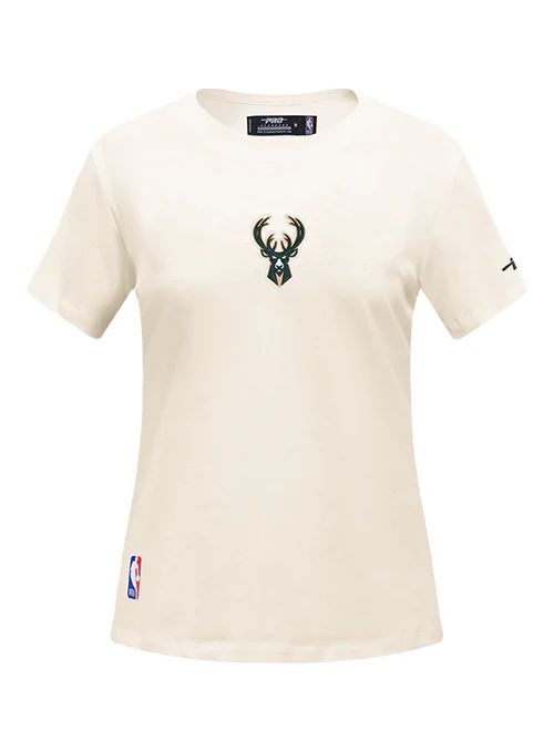 Women's Pro Standard Classic Icon Eggshell Milwaukee Bucks T-Shirt