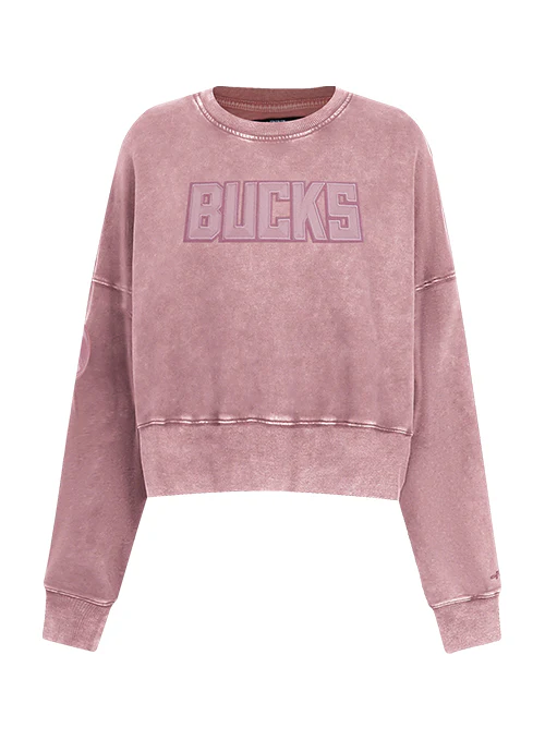 Women's Pro Standard Classic Milwaukee Bucks Washed Crewneck Sweatshirt