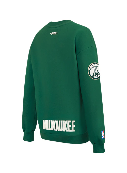 Women's Pro Standard Modern Original Milwaukee Bucks Crewneck Sweatshirt - Image 4