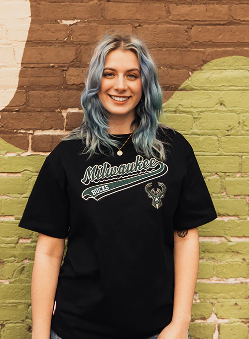 Women's Pro Standard Script Tail Milwaukee Bucks T-Shirt