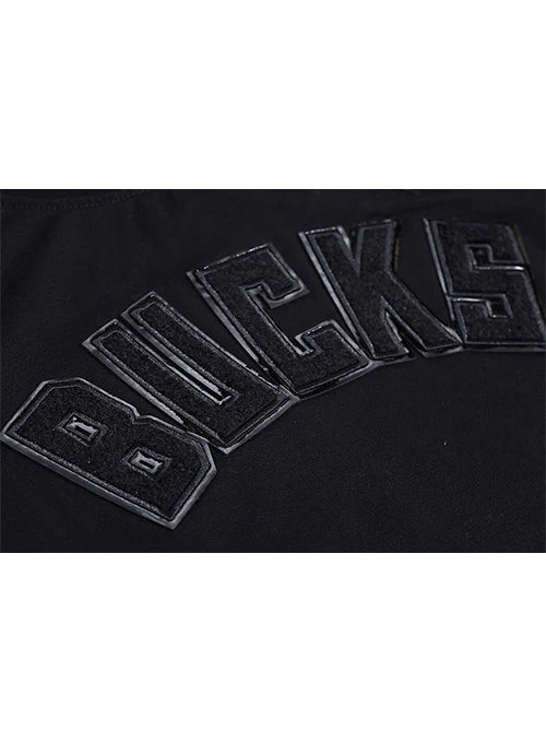 Women's Pro Standard Triple Black Slim Milwaukee Bucks T-Shirt - Image 5