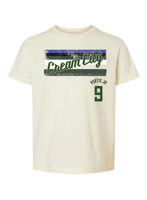 Youth Bucks Pro Shop 2025-26 City Edition Bobby Portis Jr Milwaukee Bucks T-Shirt