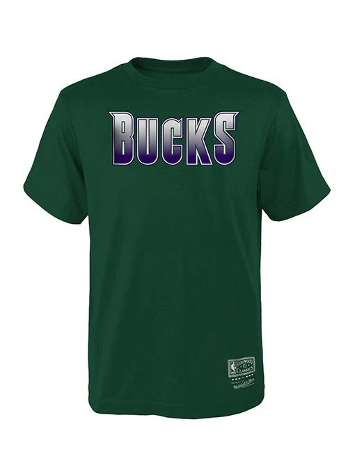 Youth Mitchell & Ness HWC '93 Basic Logo Milwaukee Bucks T-Shirt