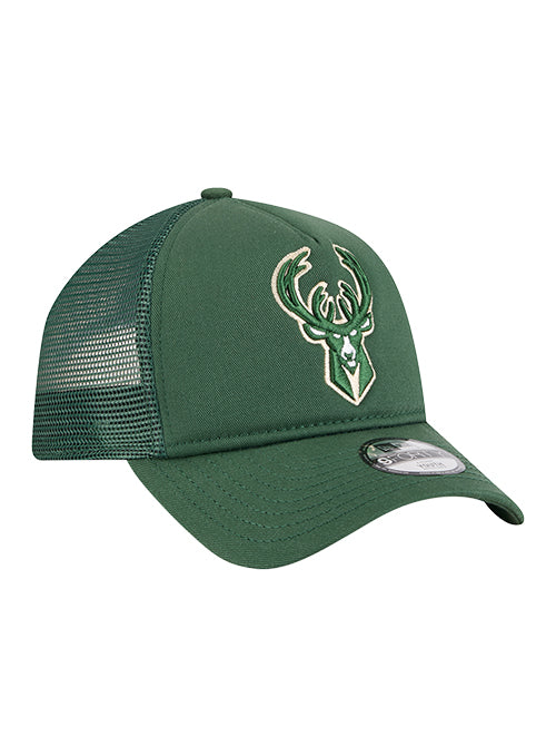 Youth New Era 9Forty Milwaukee Bucks Trucker Snapback Hat - Image 2