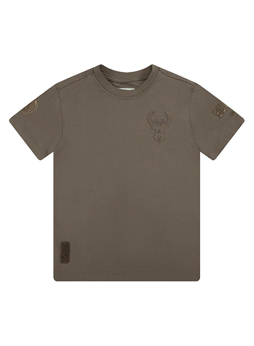 Youth Pro Standard Neutral Brown Milwaukee Bucks T-Shirt